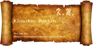 Kinszker Martin névjegykártya
